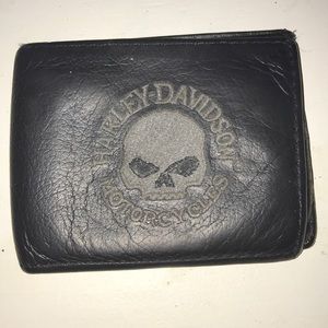 Harley Davidson black leather wallet (used)